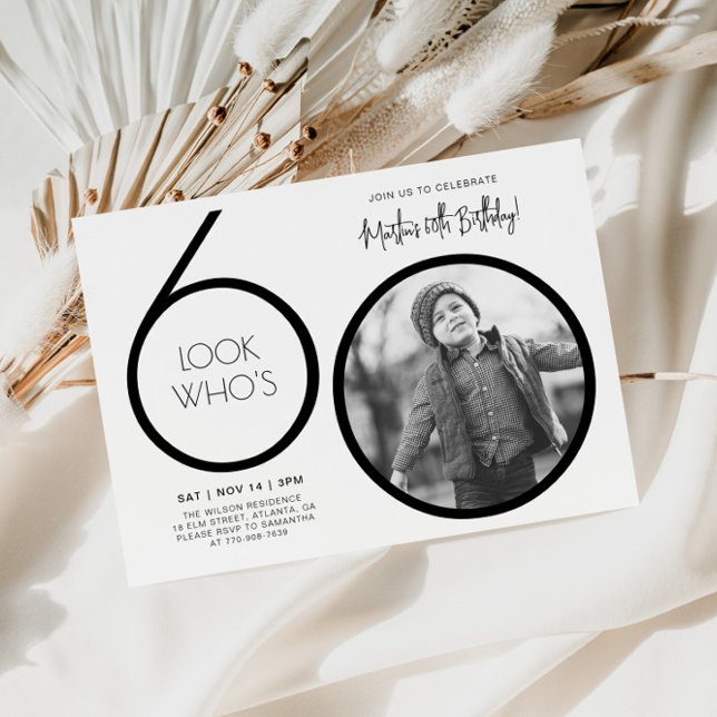 Modern Photo 60th Birthday Invitation (Creator Uploaded)