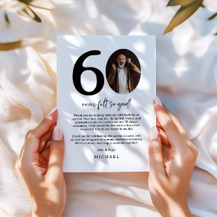 Modern Photo 60th Birthday Thank You Card