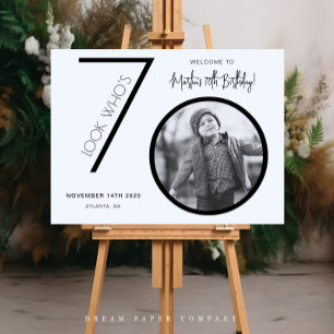 Modern Photo 70th Birthday Welcome Sign