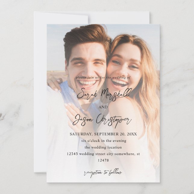 Modern Photo 7 Vertical Wedding V2 Invitation (Front)