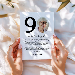 Modern Photo 90th Birthday Thank You Card