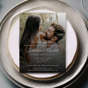 Modern Photo and Black Overlay Rehearsal Dinner Invitation