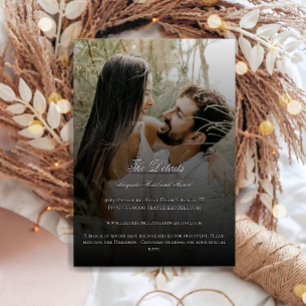 Modern Photo and Black Overlay Wedding Enclosure Card