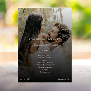 Modern Photo and Black Overlay Wedding Programme