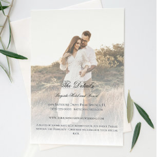 Modern Photo and Overlay Wedding Enclosure Card