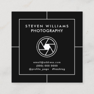 Modern photo and video framed  square business card