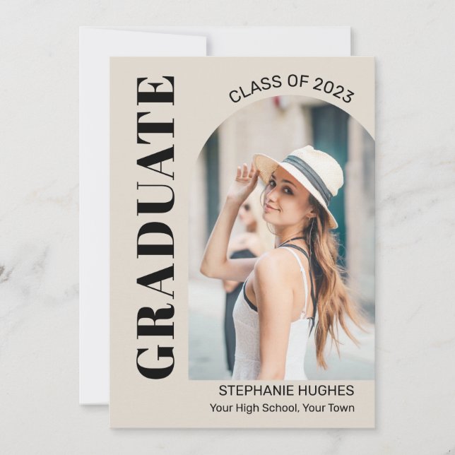 Modern Photo Arch Graduation Announcement  (Front)
