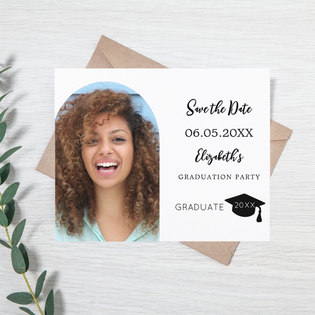 Modern photo arch Graduation Party Save the Date Flyer (Creator Uploaded)