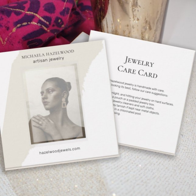 Modern Photo Artisan Jewelry Care Card (Creator Uploaded)