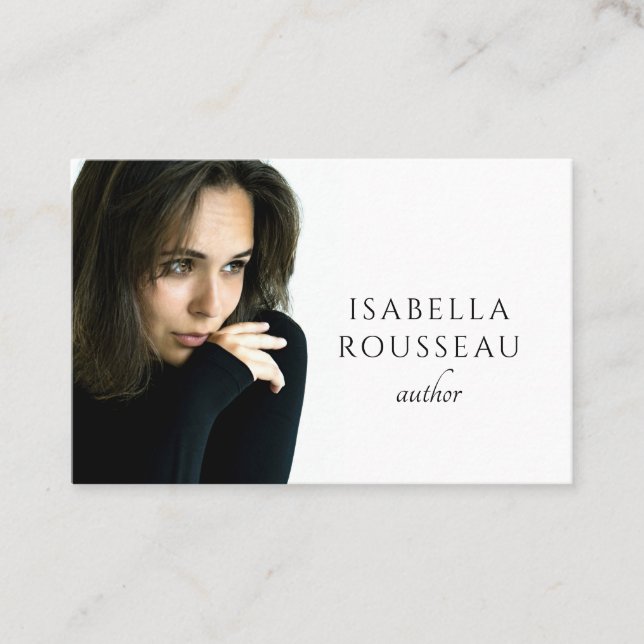 Modern Photo Author Business Card (Front)