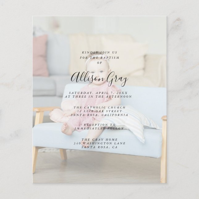 Modern Photo Baptism | Budget  Flyer (Front)