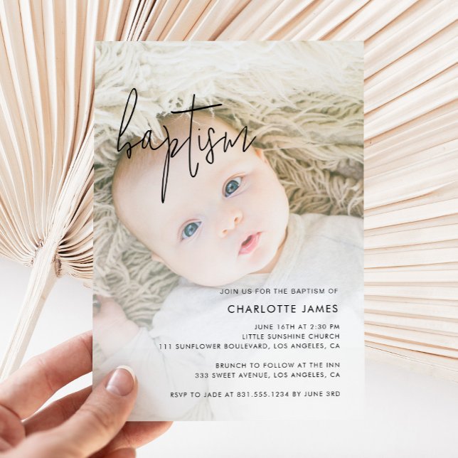 Modern Photo Baptism  Invitation (Baptism Invitation)