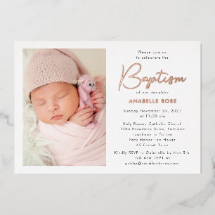 Modern Photo Baptism Rose Gold