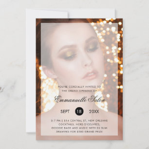 Modern Photo Beauty Hair Salon Grand Opening Invitation