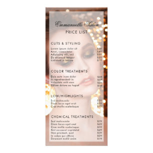 Modern Photo Beauty Hair Salon Price List Rack Card