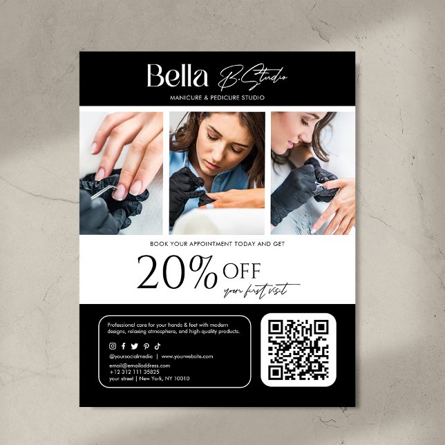Modern Photo Beauty Salon Nail Tech Flyer (Creator Uploaded)