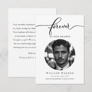 Modern Photo Bereavement Sympathy Funeral Memorial Thank You Card
