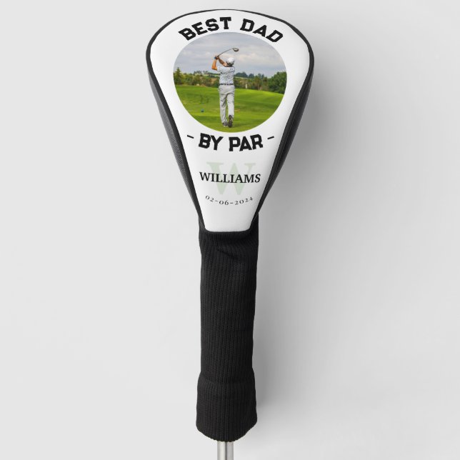 Modern Photo Best Dad By Par Golf Head Cover (Front)