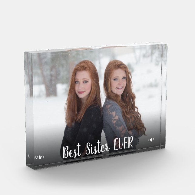 Modern Photo Best Sister Ever Hearts (Left)