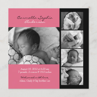 Modern Photo Birth Announcement