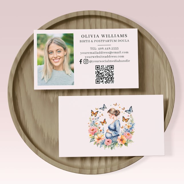 Modern Photo Birth & Postpartum Doula Business Card (Creator Uploaded)