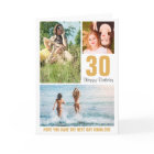 Modern Photo Birthday Card Any Age | Custom Colour
