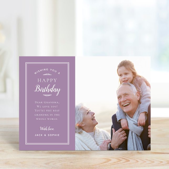 Modern Photo Birthday Card for Grandma (Creator Uploaded)