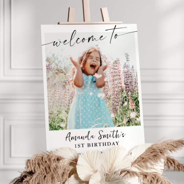 Modern Photo Birthday Party Sign (Creator Uploaded)