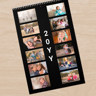 Modern Photo Black Cover Calendar
