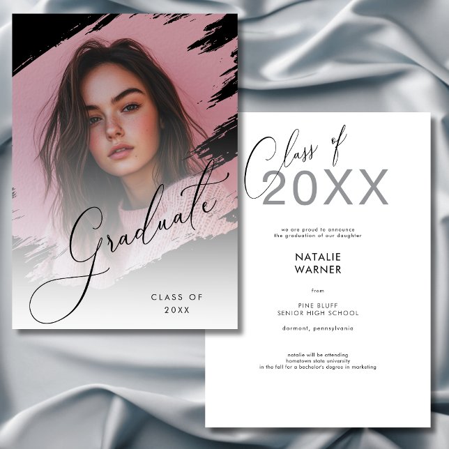 Modern Photo Black & White Grad Announcement (Modern Photo Black & White Grad Announcement)