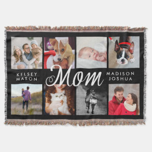 Modern Photo Blanket for Mum   Black and White