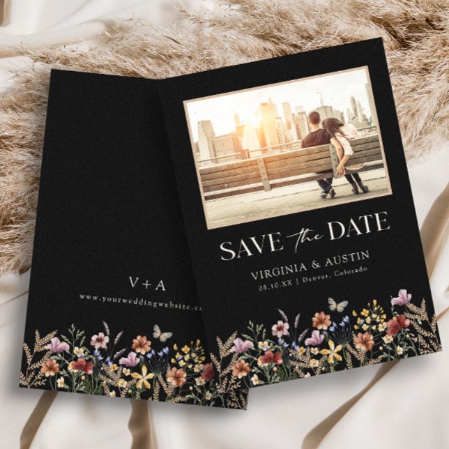 Modern Photo Boho Save The Date (Modern Photo Boho Save The Date Monogrammed by Painted Paperie
)