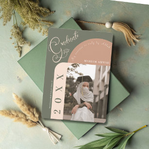 Modern Photo Bold Calligraphy Islamic graduation Invitation