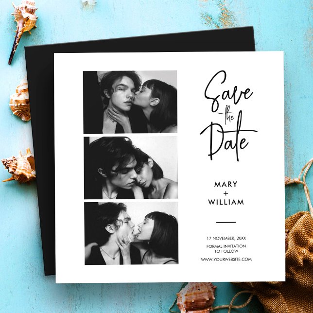 Modern photo booth save the date wedding magnet (Creator Uploaded)