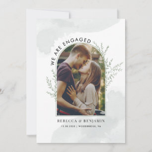 Modern Photo Botanical Engagement Announcement