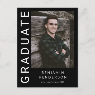 Modern Photo Boy 2023 Graduation Announcement Postcard
