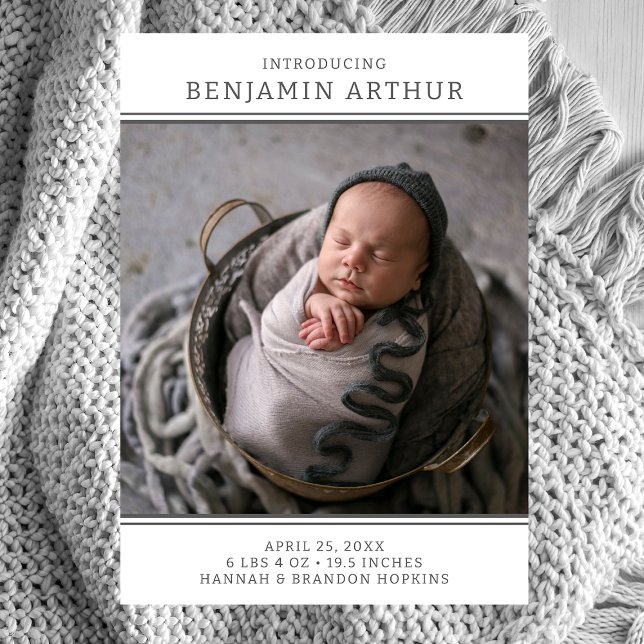 Modern Photo Boy Birth Announcement (Creator Uploaded)