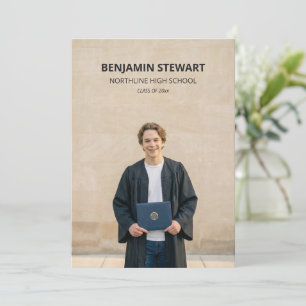 Modern Photo Boy High School Graduation For Him Announcement