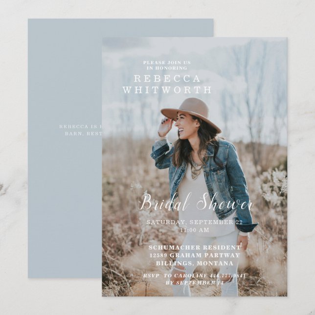 Modern Photo Bridal Shower Invitation (Front/Back)
