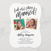 Modern Photo Bridal Shower Invitations