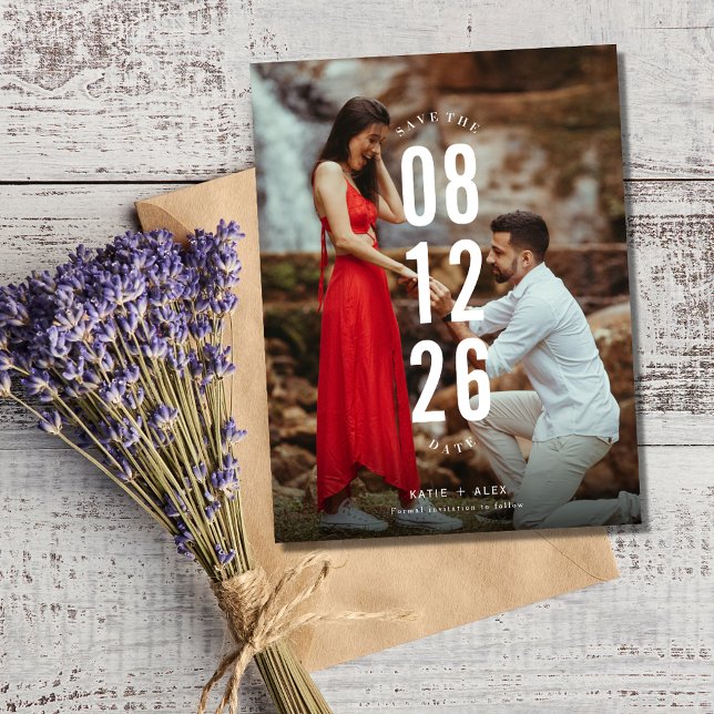 Modern Photo Budget Wedding Save the Date Announcement Postcard (Modern Photo Budget Wedding Save the Date)