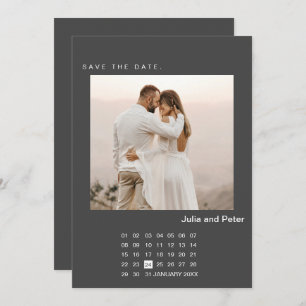 Modern Photo & Calendar Save The Date Invitation