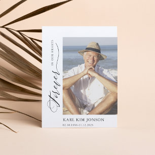 Modern Photo Calligraphy Script Sympathy Funeral Thank You Card