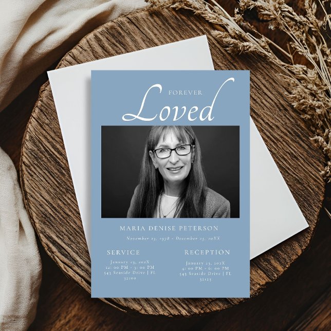 Modern Photo Celebration of Life Funeral Service Invitation (Creator Uploaded)
