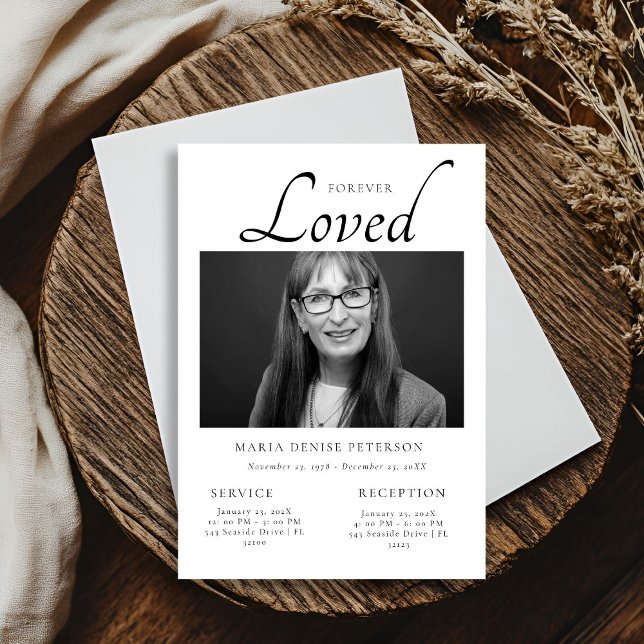 Modern Photo Celebration of Life Funeral Service Invitation (Creator Uploaded)