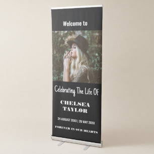 Modern Photo Celebration of Life Memorial Funeral Retractable Banner