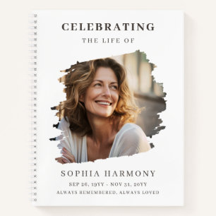 Modern Photo Celebration of Life Remembrance Notebook
