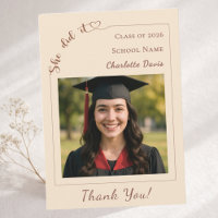 Modern photo champagne Graduation She did it