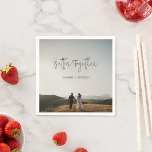 Modern Photo Chic Wedding Napkin