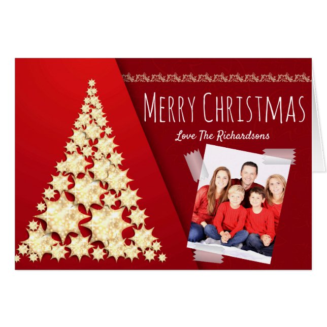 Modern PHOTO Christmas Card Personalised (Front Horizontal)